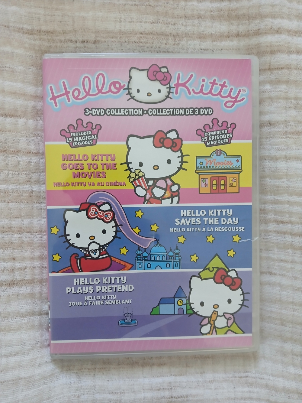 (2/15$)Hello Kitty 3-DVD Collection - Pink multi-color